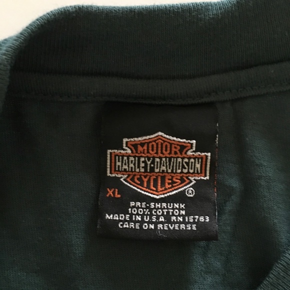 VTG 1997 Harley Davidson Pittsburgh, PA Heritage Green T Shirt Mens XL USA Made - Picture 9 of 12